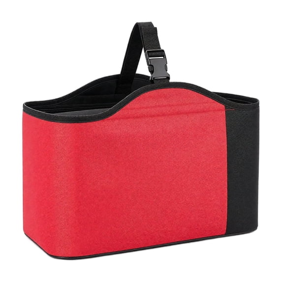 Universal Stroller Organizer Waterproof Insulated Storage Bag with Insulated Bottle Pocket, Student Shower Gift Red Oxford Fabric