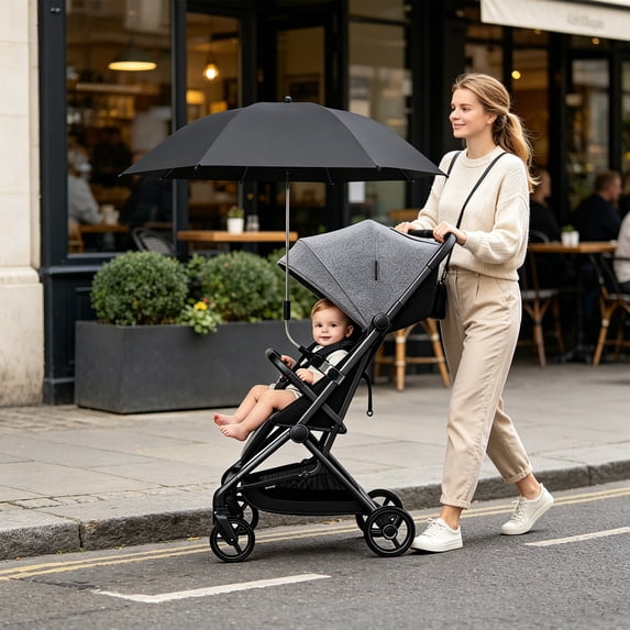 Universal Stroller Sun Shade Umbrella, UV Protection Waterproof Parasol for Kid Cart Wagon Baby Stroller Camping Trolley