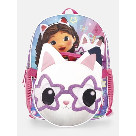 Sanrio Universal Studio Gabby's Dollhouse 14" Toddler Backpack with Lunch Kit -Lavender