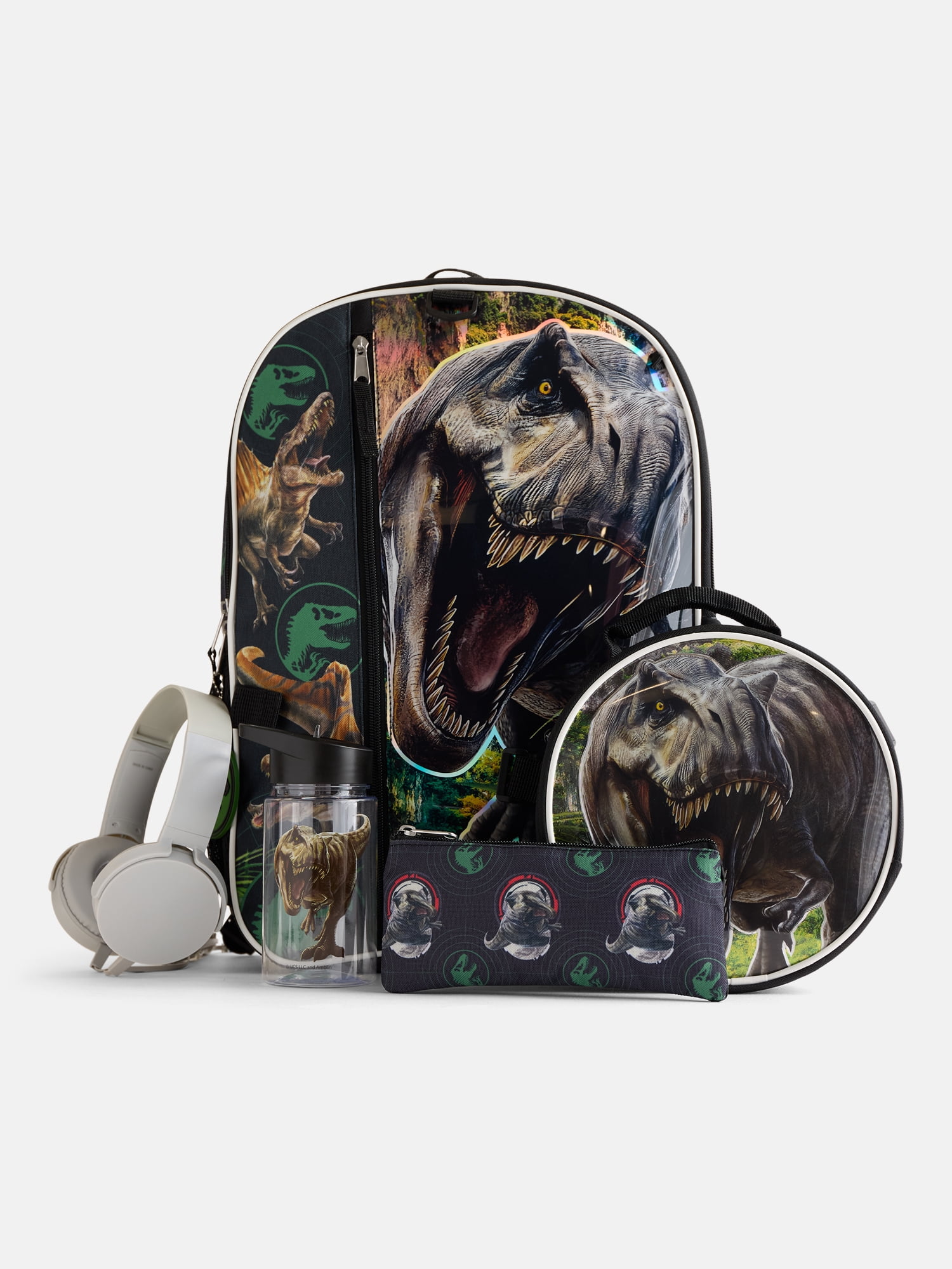 Universal Studios Jurassic World Boys Backpack Set with Lunch Bag, 6 Piece