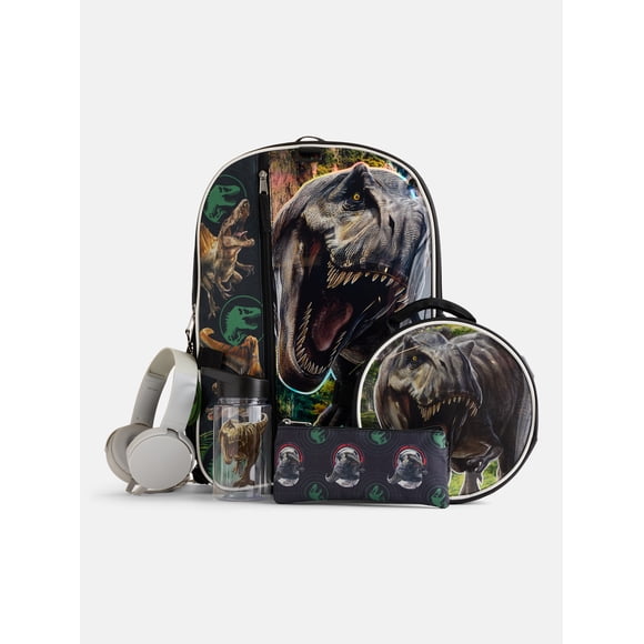 Universal Studios Jurassic World Boys Backpack Set with Lunch Bag, 6 Piece