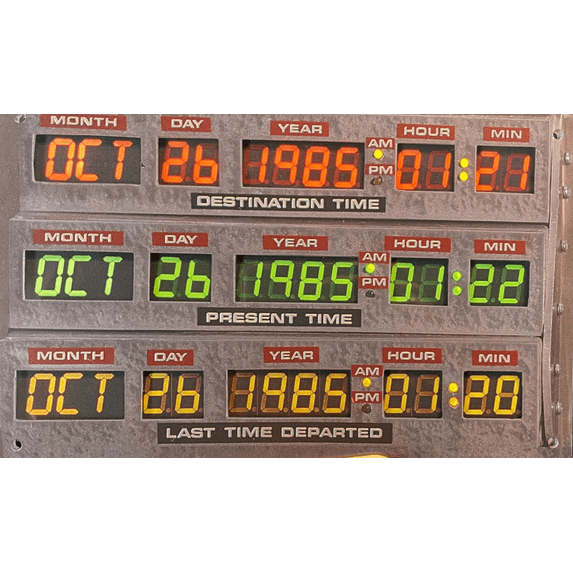 Universal Studios Back To The Future DeLorean Computer Replica Art New with Tag