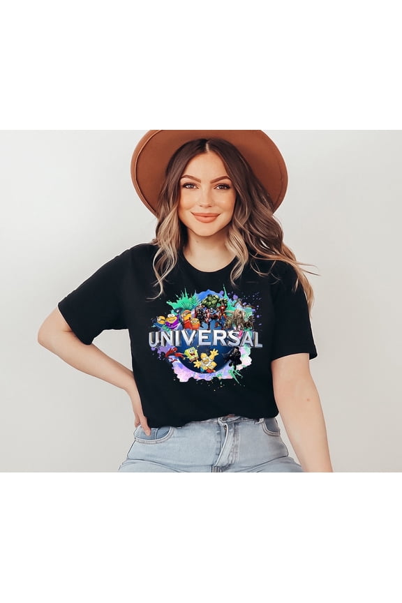 Universal Studios Family Trip 2024 T-shirt Boys Girls Theme Park Shirt, Universal Fan Gift, Men Women Tee, Black Color Size L