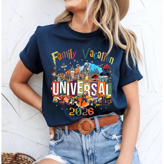 Universal Studios Family Vacation T-Shirt: Group Trip 2026 - FORESTGREEN_GD / XL