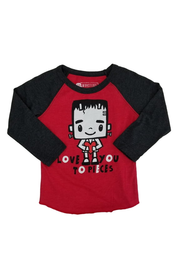 Frankenstein Infant & Toddler Boys Valentines Day Raglan Shirt