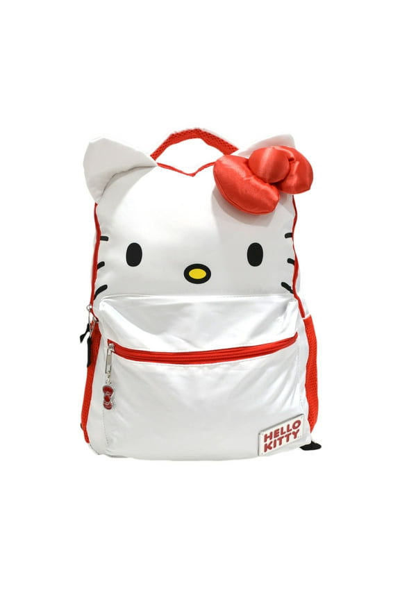 Hello Kitty Backpack Red Bow Zipper Pockets Book Bag New