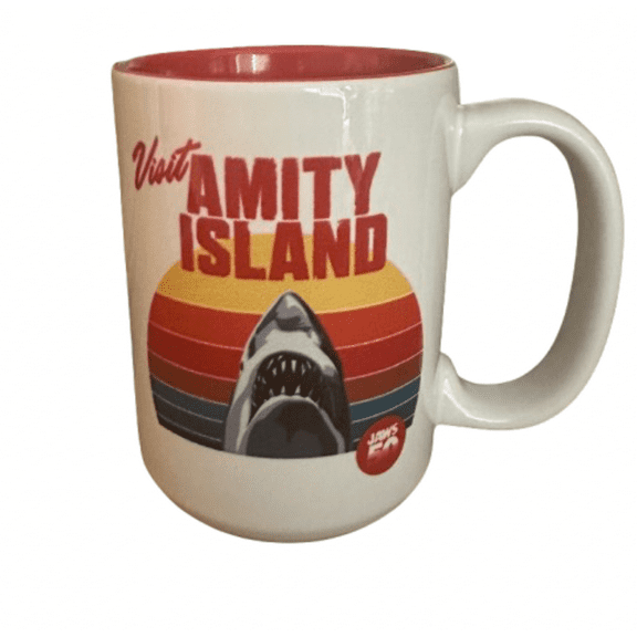 Universal Studios Jaws 50th Visit Amity Island Don't Go in the Water Mug New