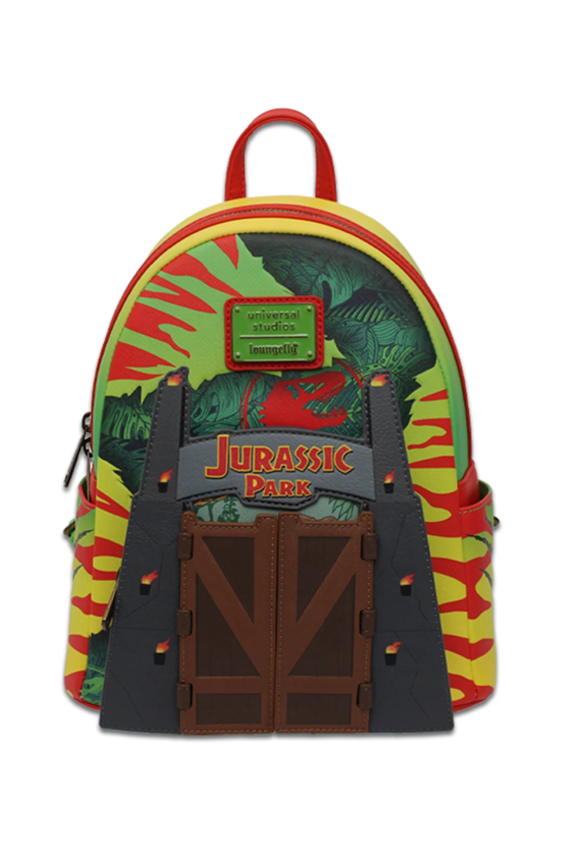Jurassic Park Loungefly Backpack Gates Open Close T Rex New