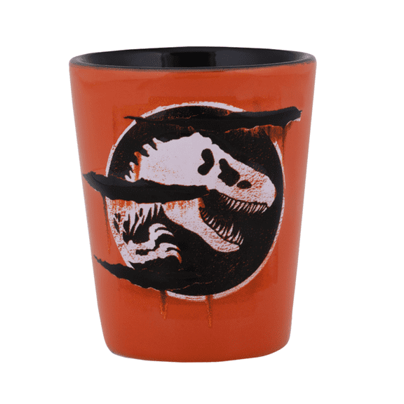 Universal Studios Jurassic World Malta Scratch Logo Ceramic Shot Glass New