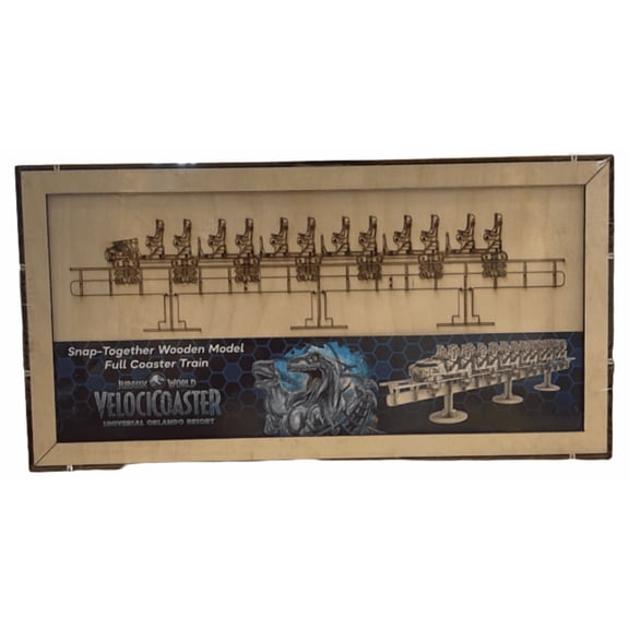 Universal Studios Jurassic World Velocicoaster Wooden Model Coaster Train, Jurassic World