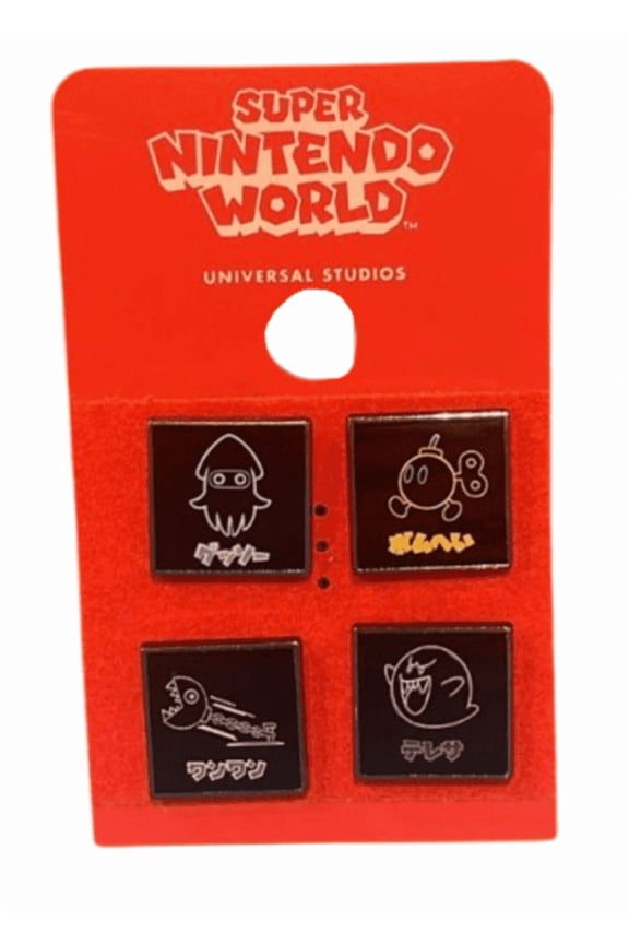 SUPER NINTENDO WORLD Mario Kart Collector Pin Set New W Card
