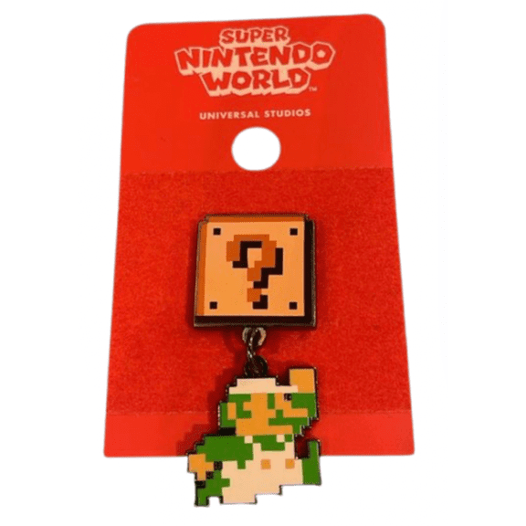 Universal Studios Super Nintendo World Luigi 8bit Block Pin New With Card