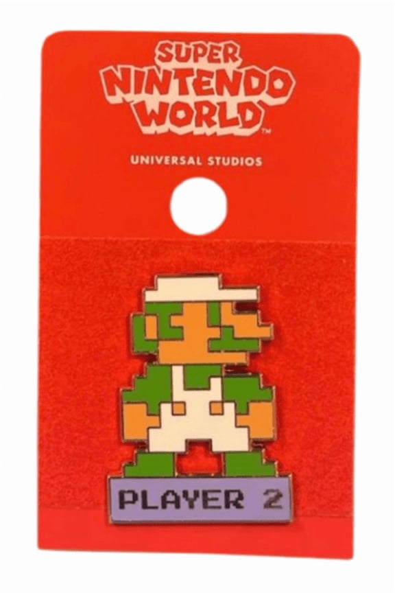 Super Nintendo World Luigi Player 2 Pin New With Card