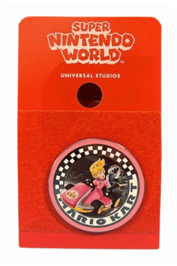 Super Nintendo World Mario Kart Princess Peach Pin New W Card