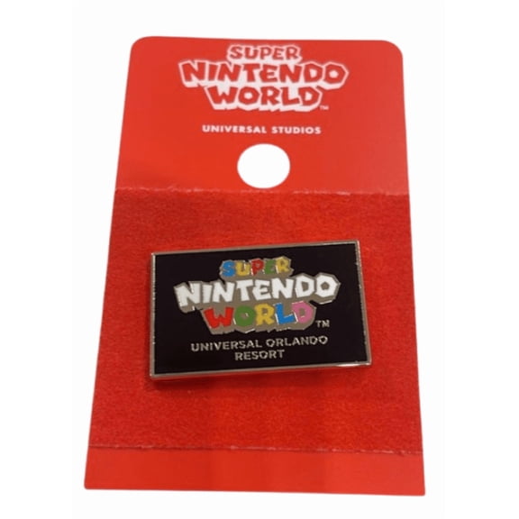 Universal Studios Super Nintendo World Resort Black Logo Pin New With Tag