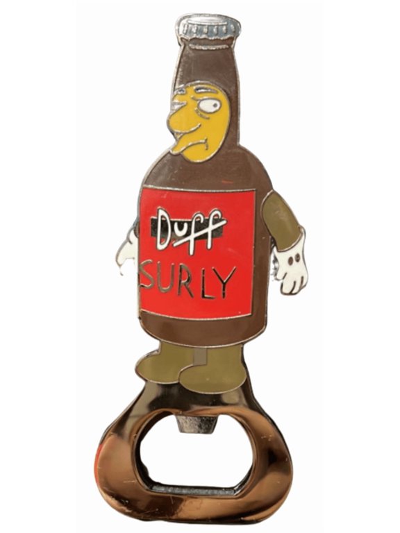 Studios The Simpsons Duff Surly Bottle Opener Magnet New With Tag