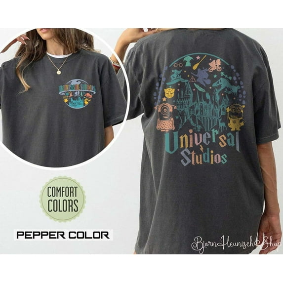 Universal Studios Two-Sided Comfort Colors T-Shirt, Universal Studios Family Shirt, Universal Florida, Universal Studios, Disneyworld Family, Pepper Color, Size S
