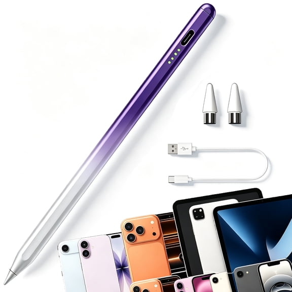 Universal Stylus Pen for iPhone iPad Android Tablets,1.5mm Fine Tip Stylus Pen with Magnetic Attachment & Power Indicator for Writing, Drawing and Touchscreen Smartphones and Tablets