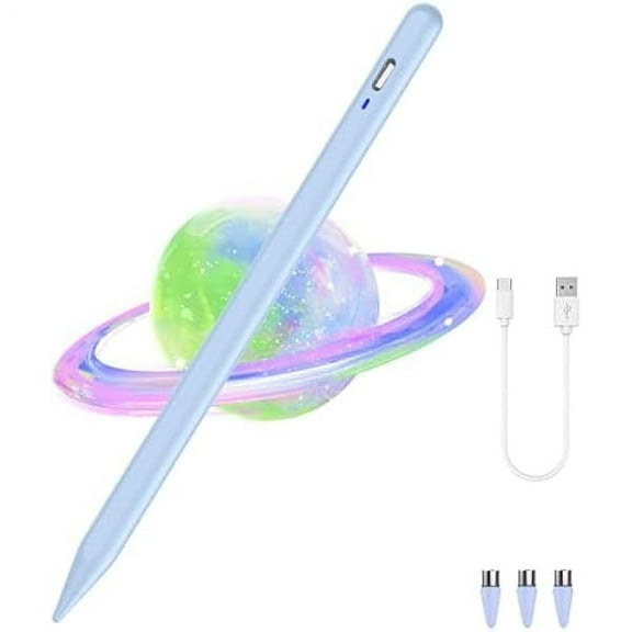 Universal Stylus Pen for iOS/Android,Drawing & Writing Rechargeable Touch Screen Pen Magnetic Tablet Stylus with POM Tip for iPhone/Samsung/XiaoMi/Huawei/Vivo/Lenovo and Other Android Device -Blue