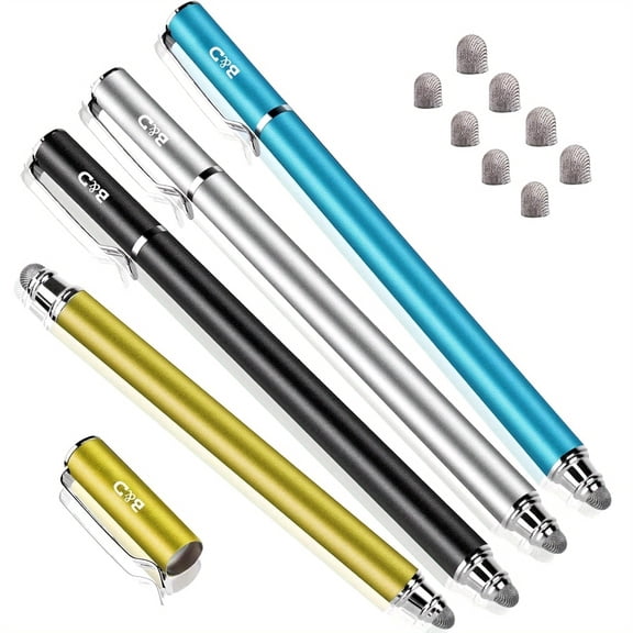 Universal Stylus Pens for Touch Screens - Bargains Depot New 5mm High-Sensivity Dual Fiber Tips Stylus for All Tablets & Cell Phones with 8 Extra Replaceable Tips(4pcs)