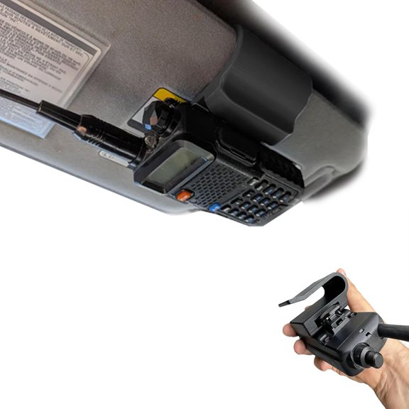 Universal Sun Visor Mount for Baofeng Radio, Secure Clip-On Holder for Car Visor, Hands-Free Communication While Driving, Easy Access for Truckers & Outdoor Enthusiasts, 29mm