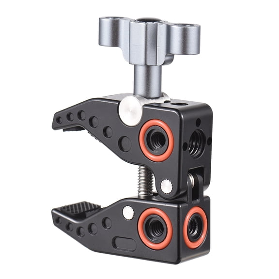 Universal Super Clamp Mount for Camera Monitor LED Light Microphone, Aluminum Alloy C Clamp with 1/4 and 3/8 Inch Screws, 6.6 lbs Load Capacity (2.36 in / 6 cm jaw)