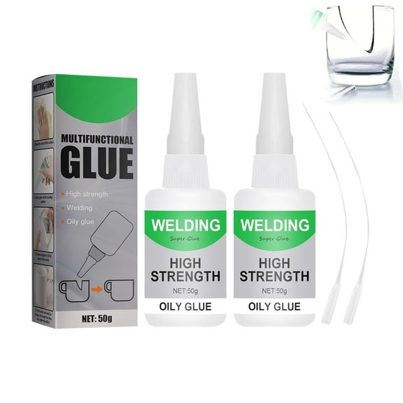 Universal Super Glue, High Strength Multi-Purpose Adhesive for Instant Bonding, Oil-Based Strong Glue for Wood, Plastic, Metal, Ceramic, Long-Lasting Repairs(RL 2 PCS)