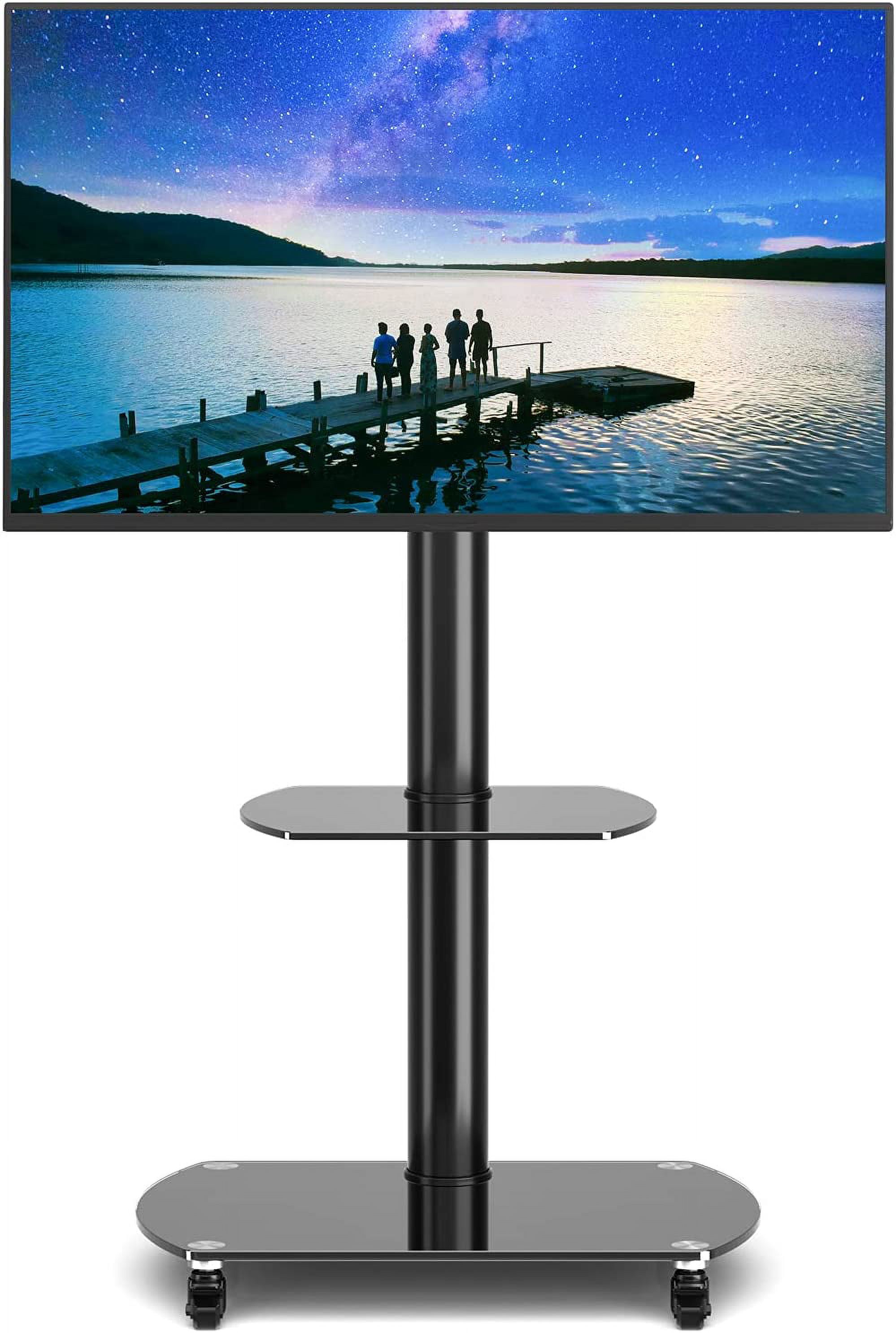 Universal Swivel Mobile TV Stand Rolling Cart for 32-75 Inch Flat 