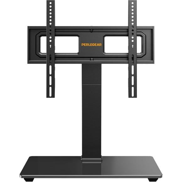 Universal Swivel TV Stand Base for 3270 inch TVs, Height Adjustable Table Top TV Stand Mount with Tilt, Tempered Glass Base, Holds up to 88 lbs, Max VESA 400x400mm, PGTVS26