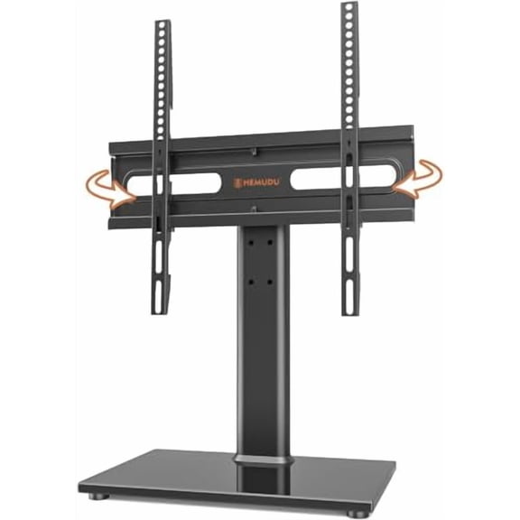 Universal Swivel TV Stand - Table Top TV Stand for 27-60 inch LCD LED TVs - Height Adjustable TV Base Stand with Tempered Glass Base & Wire Management, VESA 400x400mm HT06B-002$$Furniture