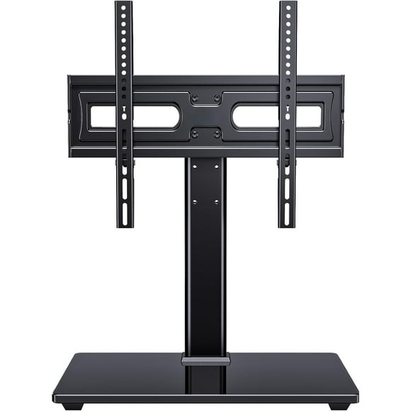 Universal Swivel TV Stand-Table Top TV Stand for 32-65 inch TV-Height Adjustable TV Base with Heavy-Duty Tempered Glass Base, VESA 400x400mm up to 88lbs, PSTVS17