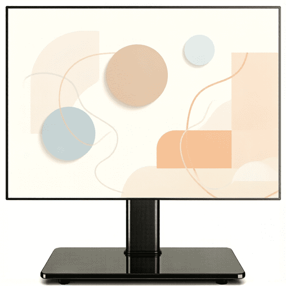 Universal Swivel Table Top TV Stand, Height Adjustable Mount with Tempered Glass Base for 27-60 Inch TVs