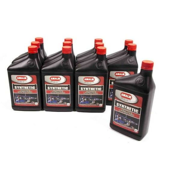 AMALIE Universal Synthetic Automatic Transmission Fluid (160-72866-56) 1 Quart Bottle, Pack of 12