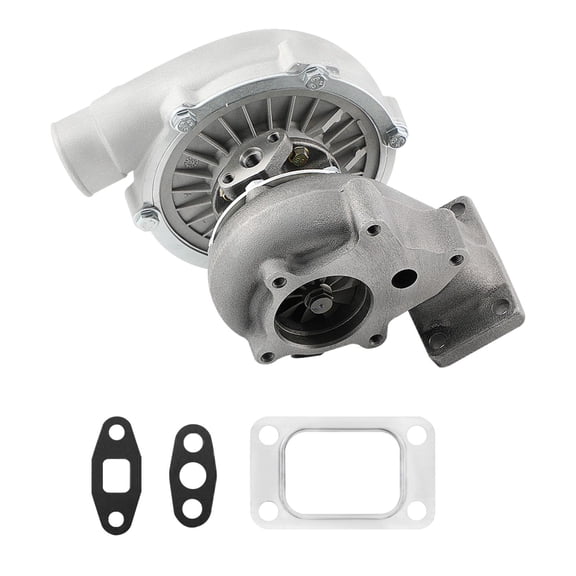 Universal T3/T4 T04E 5-Bolt Turbocharger Kit, 0.63/0.5 A/R, External Wastegate, Oil Cooling, Up to 400 HP, 1.5L-2.5L 4/6 Cylinder Engine, Matte Finish