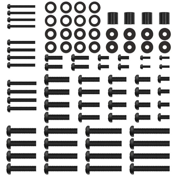 Universal TV Mounting Hardware Kit Fits Most TVs up to 80 inches, VESA Wall Mount M4, M5, M6, M8 Screws, Spacers and Washers, Works with Most TV/Monitor Mounts, PGUHP2, Black