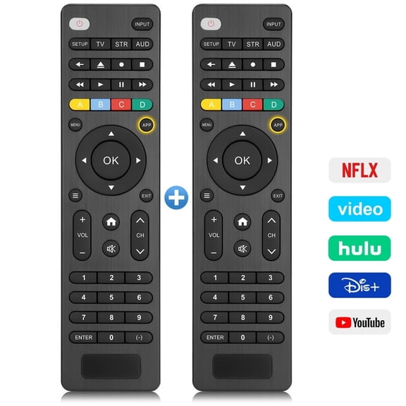 Universal-TV-Remote-Control for Samsung/Roku/LG/Vizio/Hisense/Sony/Philips/TCL/Onn/Sharp/RCA/Element/Westinghouse/Sanyo/Emerson TV ,Replacement for Tvs/Media Streaming Players/Sound Bar Audio(2pcs)