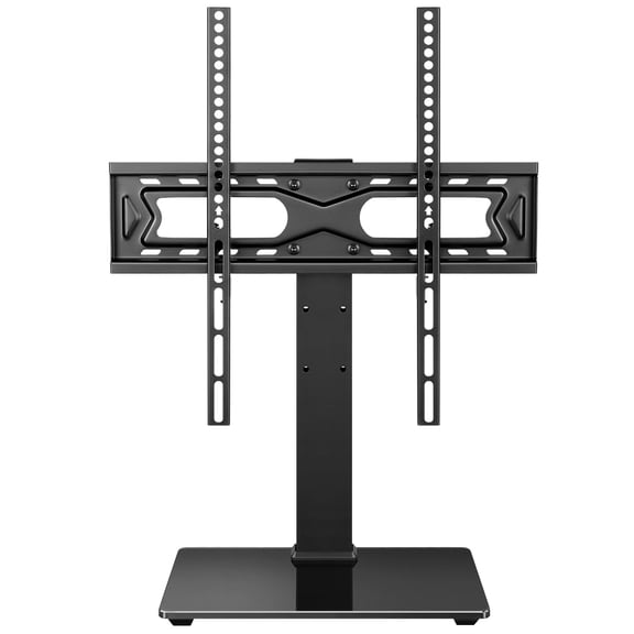 Universal TV Stand for 27-65 inch LED LCD TV Swivel Table Top Television Stand with 30 Degree Height Adjustable TV Stand with Mount TV Base with Tempered Glass Base Max VESA 400x400mm