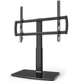 thumbnail image 1 of Universal TV Stand/ Base Tabletop TV Stand with Wall Mount for 32 to 65 inch 4 Level Height Adjustable, Heavy Duty Tempered Glass Base, Holds up to 99lbs Screens, HT03B-002, 1 of 7