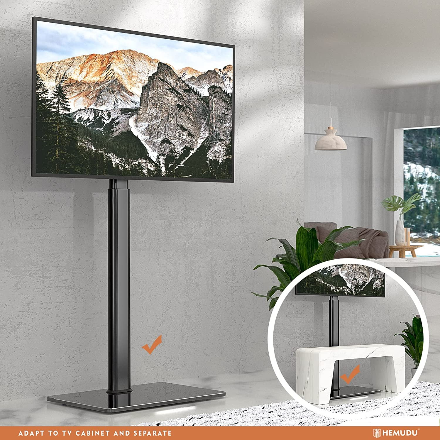 Universal TV Stand Monitor with Mount 100 Degree Swivel Height