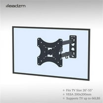 Universal TV Stand, Swivel TV Stand Base Fits Most 26 to 55 Inch LCD LED Screens, Height Adjustable Table Top TV Stand with Spirit Level, Holds up to 66lbs, Max VESA 200x200mm