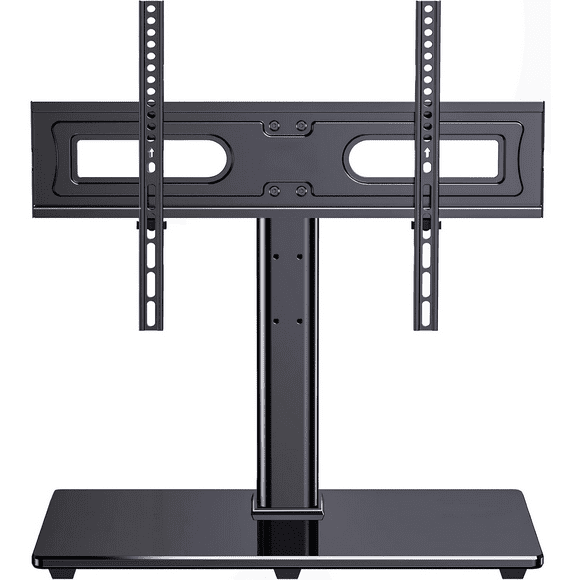 Universal TV Stand Table Top TV Base for 32-82 inch LCD LED OLED 4K Flat Screen TVs-Height Adjustable TV Mount Stand with Tempered Glass Base, VESA 600x400mm, Holds up to 99lbs PSTVS11