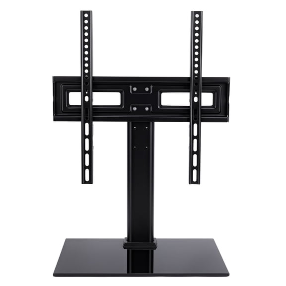 Universal TV Stand - Table Top TV Stand for 27-60 inch LCD LED TVs - Height Adjustable TV Base Stand with Tempered Glass Base & Wire Management, VESA 400x400mm