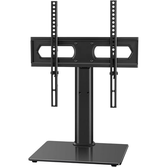 Universal TV Stand Table Top TV Stand for 27 to 65 inch Height Adjustable TV Stand Mount with Tempered Glass Base LED tvs Max VEAS 400mm Hold up 77LBs