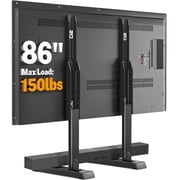 RTVR Universal Table Top TV Stand Base Height Adjustable for Most 37 to 86 inch LCD LED Screen, Tabletop TV Mount Stand