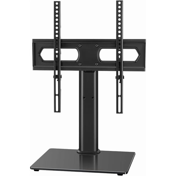 Universal TV Stand Table Top for 27 to 65 inch Height Adjustable Mount with Tempered Glass Base LED tvs Max VEAS 400mm Hold up 77LBs