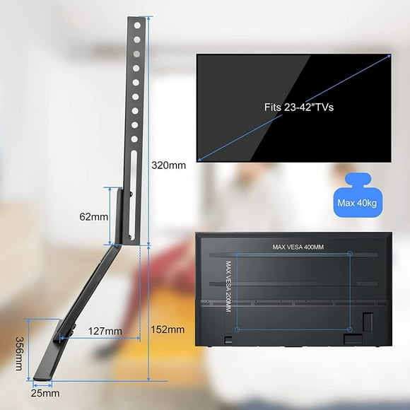 Universal TV Stand Table Top for 27 to 85 Inch LED LCD Flat Screen TV, Height Adjustable Leg Stand Holds up to 110lbs, VESA up to 1000x800mm (ML2785)