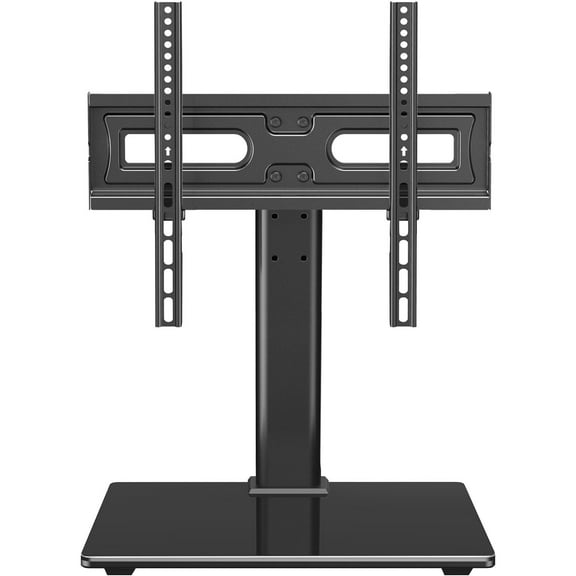 Universal Table Top TV Stand for 32 to 65 inch Flat Screen TVs Height Adjustable Tabletop TV Stand Mount with Alloy Steel Glass Base, Holds up to 88lbs, Max 400x400mm