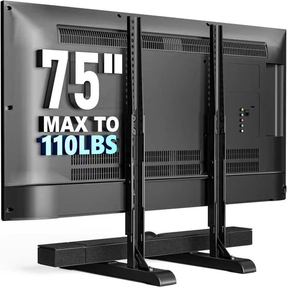 Universal TV Stand for 19-75 Inch LCD LED TVs, Height Adjustable TV Legs Replacement Hold up to 110 lbs, Table Top TV Stand Base, Max VESA 800X600mm