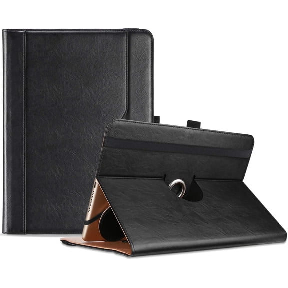 Universal Tab Case for 10 10.1 Inch Tablet, Cover for 9"-10.1" Android 15 14 Tablet, with 360 Degree Rotatable Kickstand and Multiple Viewing Angles -Black