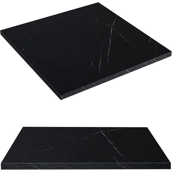 Universal Table Top 20 x 20 inches Squre Pack of 2, Reversible Melamine Countertop Only, Home or Commercial Indoor Use, Cloud Atlas/Black Marble